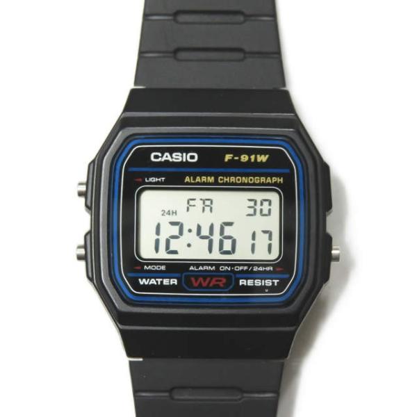 カシオ CASIO F-91W1JF デジタルウォッチ ブラック 腕時計 液晶 防水 ユニセックス