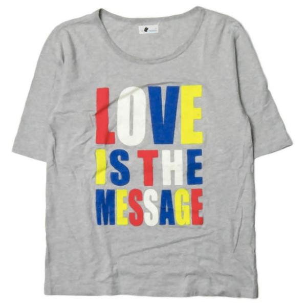 ミラコ miraco 日本製 LOVE IS THE MESSAGE S/S TEE フロッキロゴプ...