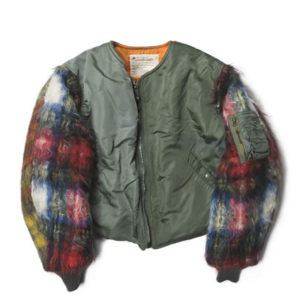 インク ink PERK4周年記念 リメイクニットスリーブジャケット フリー カーキ MA-1 フラ...