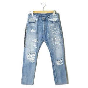 SAINT LAURENT サンローラン 日本製 D02 SKINNY-FIT JEANS ダメージ加工スキニーデニムパンツ 527389 YJ507 31 SANTA MONICA BLUE 5ポケット ジッパーフライ ボトムス【中古】【SAINT LAURENT】 SAINT LAURENT サンローラン 日本製 D02 SKINNY-FIT JEANS ダメージ