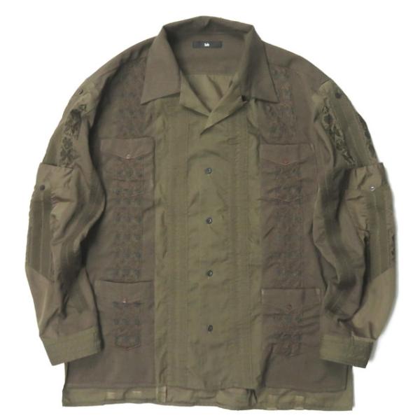 インク ink 日本製 UNITY CODA リメイクキューバシャツ L カーキ 長袖 オープンカラ...