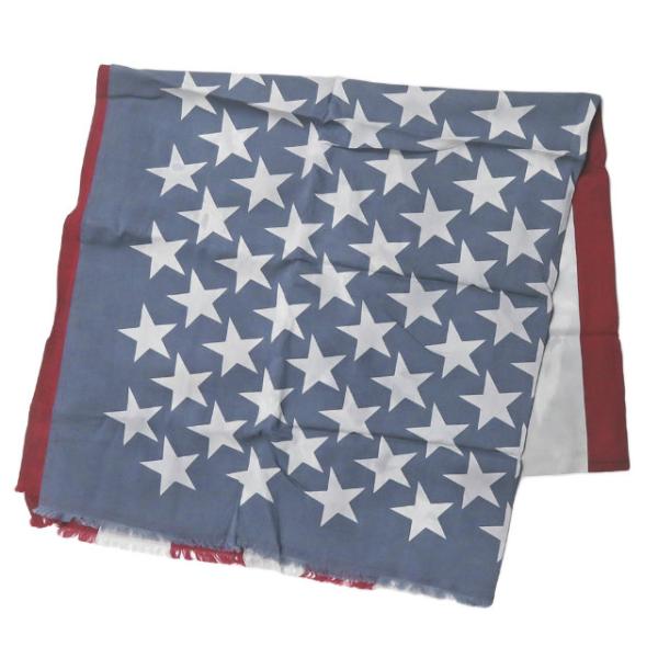 DISCOVERED ディスカバード 星条旗柄 大判ストール レッド スカーフ mc66692