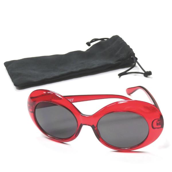 タイフーンマート TYPHOONMART GRUNGE オーバルサングラス クリアレッド/ブラック ...