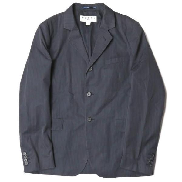 MARNI x H&amp;M マルニ エイチアンドエム 別注 コットンピンストライプ3Bテーラードジャケッ...