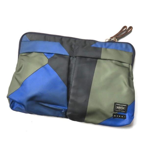 MARNI x PORTER マルニ ポーター 別注 日本製 クラッチバッグ ブルー 吉田カバン カ...