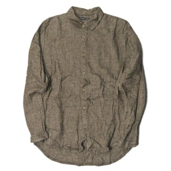 フランクリーダー FRANK LEDER ドイツ製 グレンチェックラウンドカラーシャツ 072604...