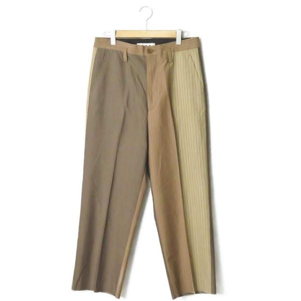 マルニ MARNI 18SS イタリア製 ウールバイカラーストライプワイドスラックス PUMUWKA...