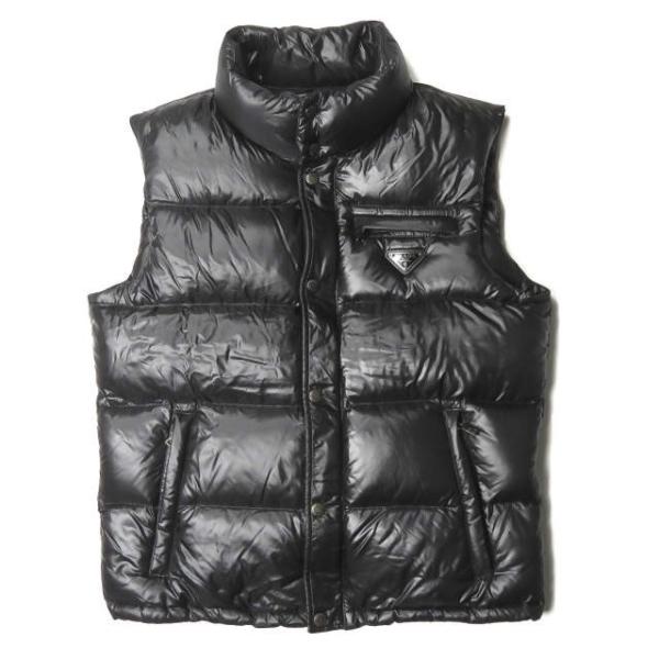 プラダスポーツ PRADA SPORT ナイロンホワイトグースダウンベスト SGH282 46 ブラ...