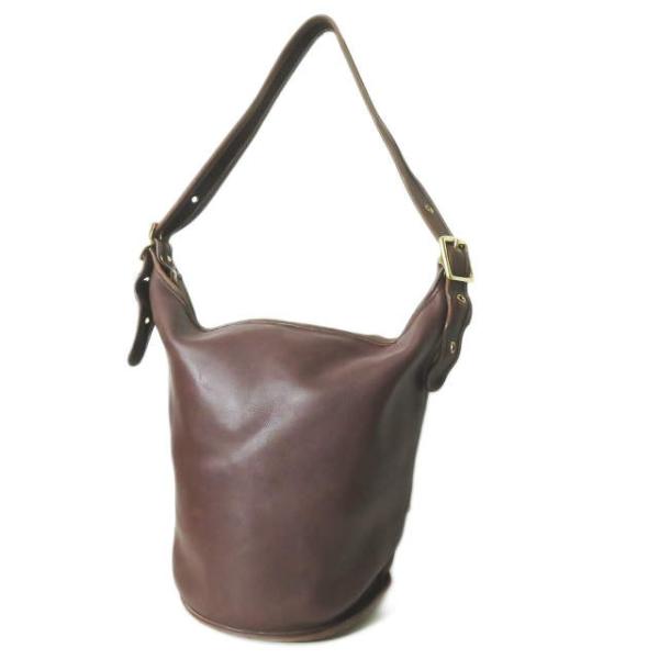 コーチ COACH レザーダッフルショルダーバッグ 9085 ブラウン バケツ カバン