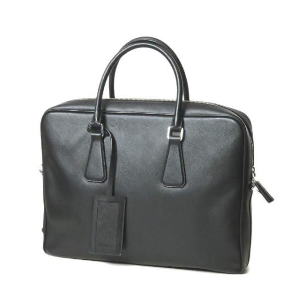 プラダ PRADA イタリア製 サフィアーノカーフ 2WAYブリーフケース 2VE363 NERO(...
