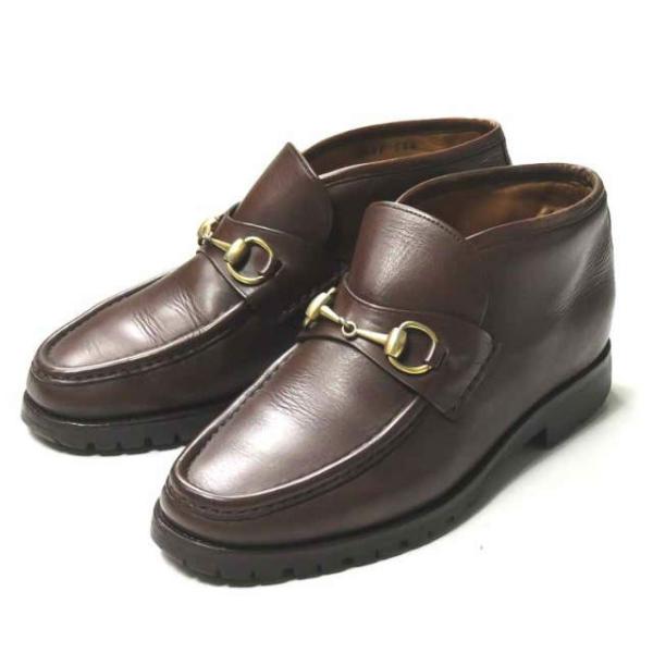 グッチ GUCCI イタリア製 レザービットチャッカブーツ 0067 114 7(26cm) ブラウ...