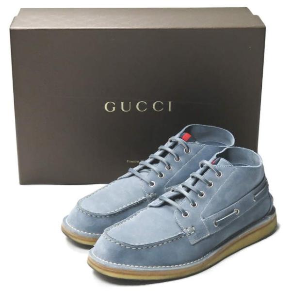 グッチ GUCCI Ankle-High Suede Boat Shoes アンクルカットスエードモ...