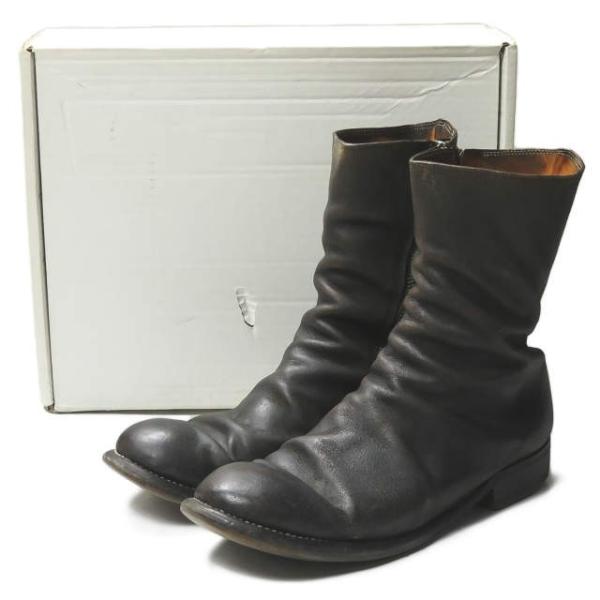 グイディ GUIDI ホースレザーサイドジップブーツ 43(28cm) ダークブラウン シューズ