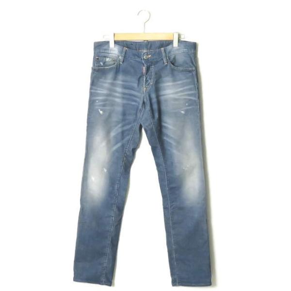 ディースクエアード DSQUARED2 イタリア製 ダメージ加工 ストレッチコーデュロイスキニーパン...