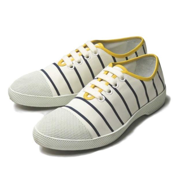 プラダ PRADA キャンバスラバーボーダースニーカー  2EG 149 5 1/2(26cm) ナ...