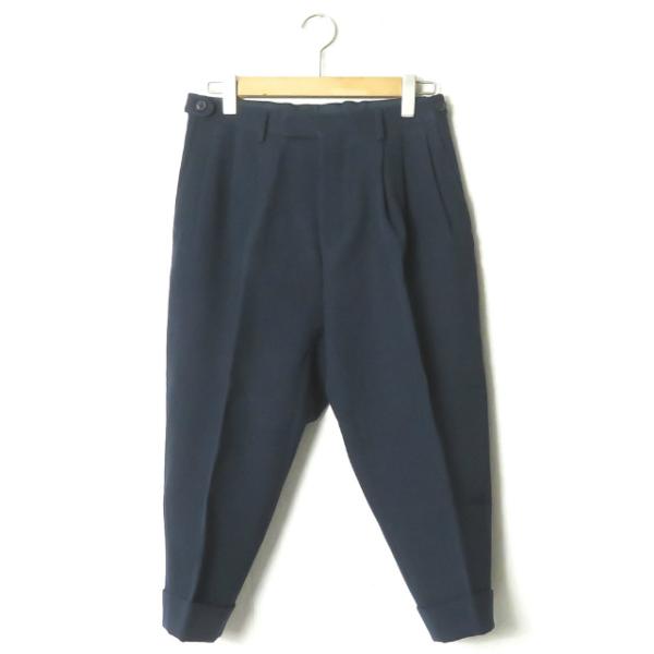 UMIT BENAN ウミットベナン イタリア製 ウールサージ3プリーツクロップドパンツ CL62 ...