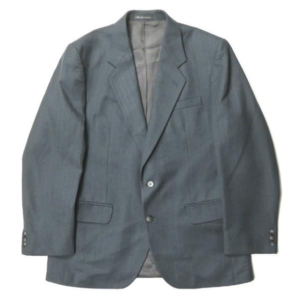 バーバリーズ Burberrys ウールヘリンボーンストライプ2Bジャケット XL程度 グレー アウ...