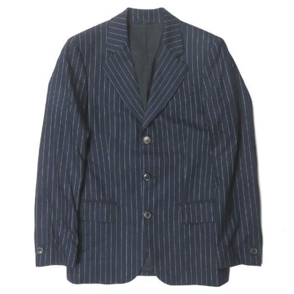 UMIT BENAN ウミットベナン イタリア製 ウールチョークストライプ3Bテーラードジャケット ...