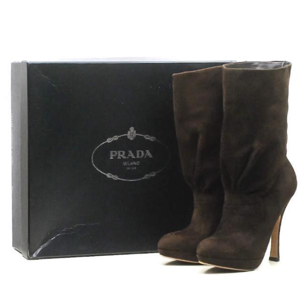 PRADA プラダ イタリア製 スエードショートブーツ 1U718B 37 1/2(24.5cm) ...