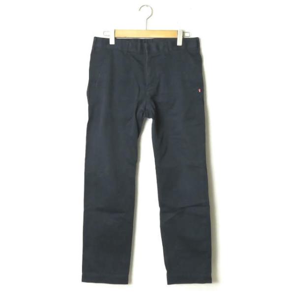 エスダブル S/DOUBLE 日本製 コットンツイルワークパンツ 32 ネイビー チノ トラウザー ...