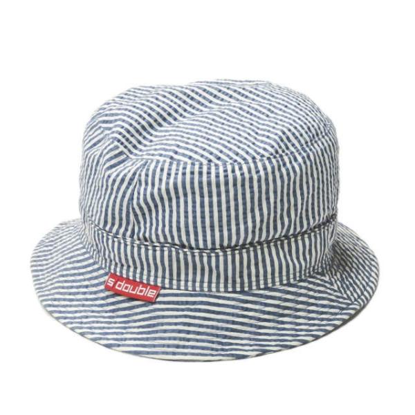 エスダブル S/DOUBLE 日本製 シアサッカーストライプバケットハット 1150901 M ネイ...