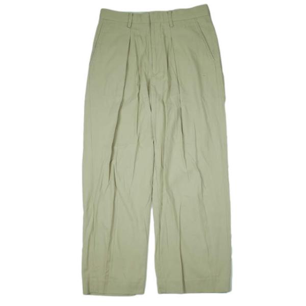 URU ウル 21SS 日本製 COTTON GABARDINE 1 TUCK PANTS コットン...