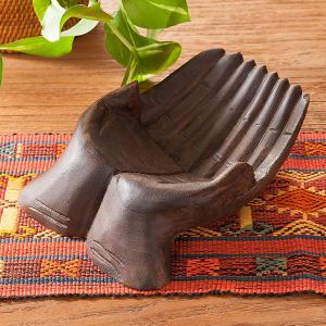 アジアン雑貨 木製 トレ- 仏陀 皿 小物入れ 彫刻 インテリア