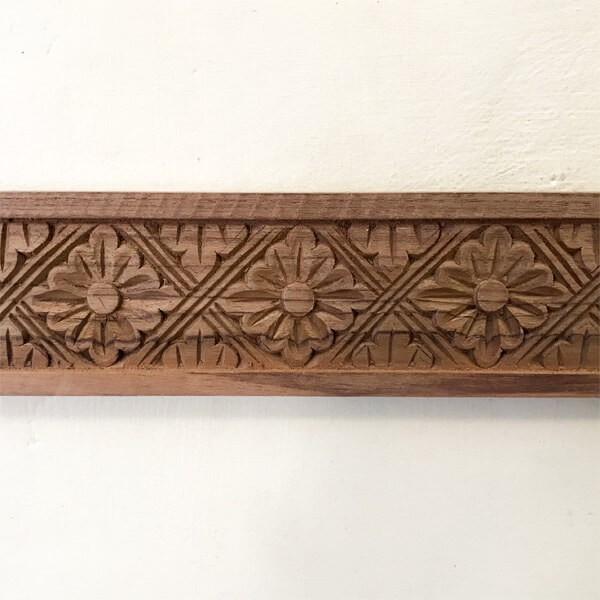 ケーシング 廻り縁 壁面 インテリア カービング レリーフ 建材 木製 チーク 天然木 無垢材 DI...