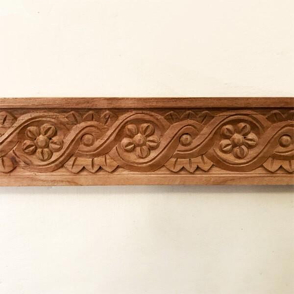 ケーシング 廻り縁 壁面 インテリア カービング レリーフ 建材 木製 チーク 天然木 無垢材 DI...