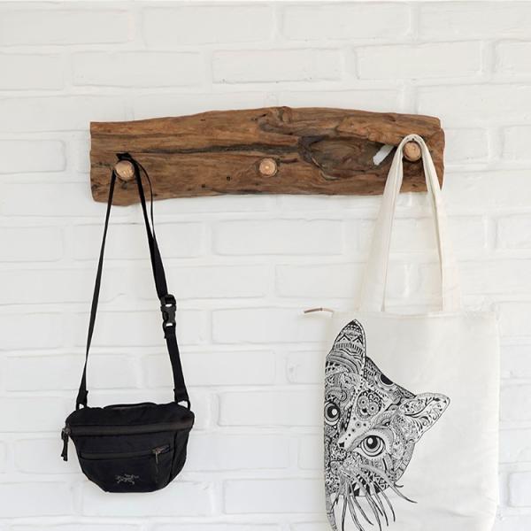 ウォールハンガー 3連 おしゃれ チーク無垢材 壁掛け アジアン雑貨 バリ リゾート インテリア