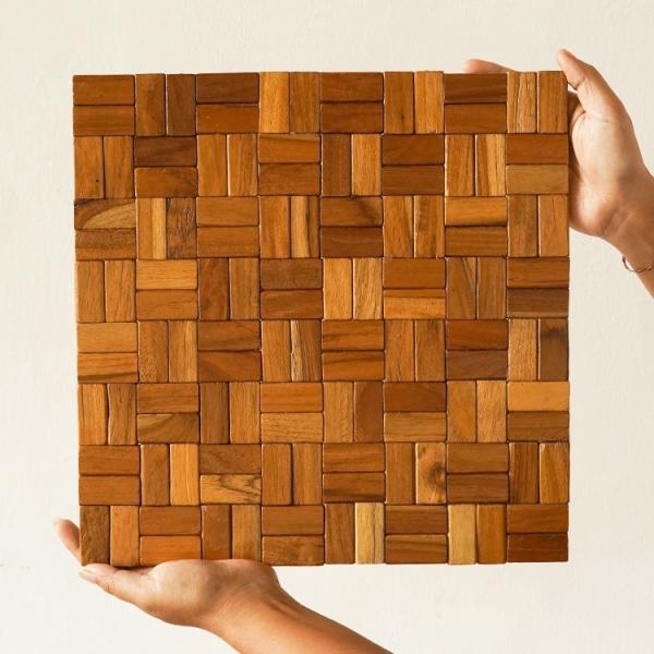 アジアン雑貨 バリ チーク ディスプレイマット 32×32