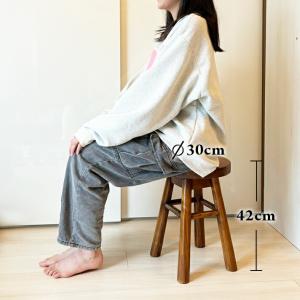天然木 スツール 木製 ラウンドスツール チー...の詳細画像5