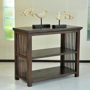 アジアン家具 棚 4段 無垢材 おしゃれ ボート型ラック 木製 バリ