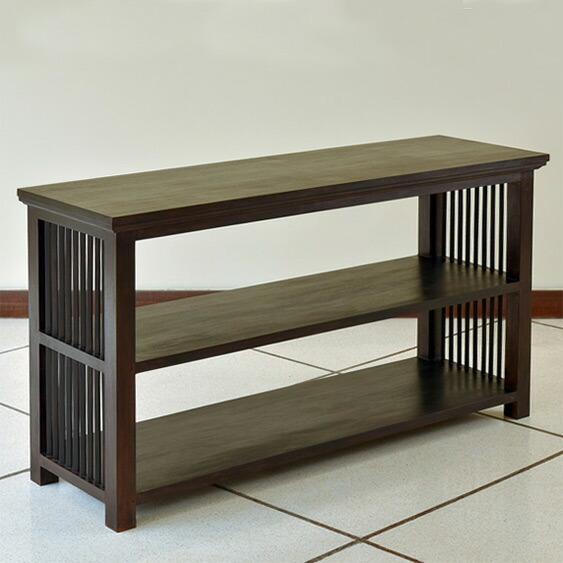 オープンシェルフ 3段 アジアン家具 チーク無垢材 おしゃれ 幅126 高さ180 木製 バリ リゾ...