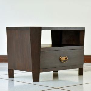 サイドテーブル アジアン家具 チーク無垢材 おしゃれ 八角形 幅60 引き出し付き 木製 バリ リゾート インテリア モダン 高級感 ベッドサイド 玄関 収納