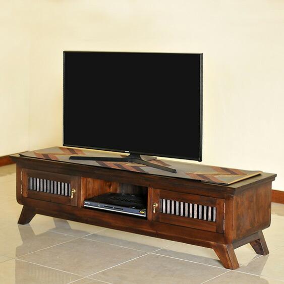 【新春セール】アジアン家具 テレビ台 チーク無垢材 おしゃれ 幅159 木製 バリ リゾート インテ...