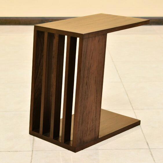 サイドテーブル コの字型 アジアン家具 チーク無垢材 おしゃれ 木製 バリ リゾート インテリア モ...