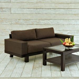 受注生産商品 チークソファ W180cm ウォルナットブラウン チーク材