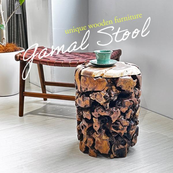 【新春セール】アジアン スツール 木製 天然木 無垢 サイドテーブル ミニテーブル 丸 アジアン家具...