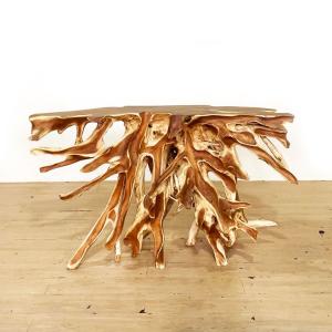 特別セール品】 大型ガラステーブル用切り株流木 ka98 オリジナル流木