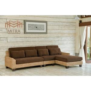 受注生産品 ウォーターヒヤシンス ソファ コンビネーションソファ Dタイプ マホガニー おしゃれ ア...