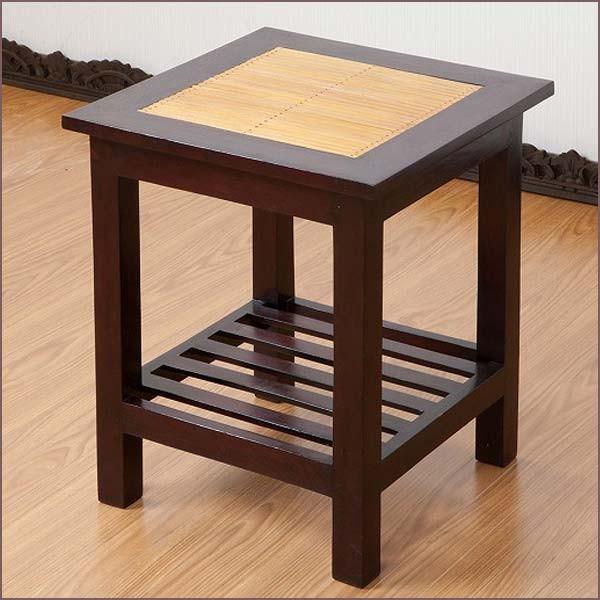 【新春セール】サイドテーブル アジアン家具 無垢材 バンブー おしゃれ木製 マホガニー バリ リゾー...