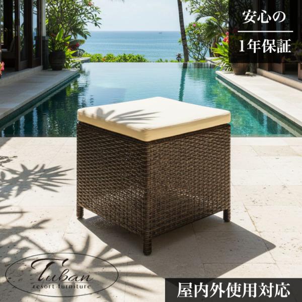 アジアン家具 椅子 ラタンチェア ラタンスツール ガーデンチェア おしゃれ クッション付き [Tub...