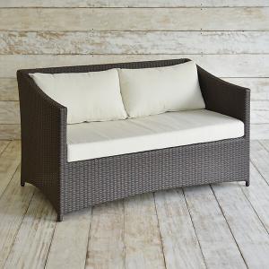 ガーデンソファー 1人掛け ラタン調 おしゃれ 撥水クッション アジアン