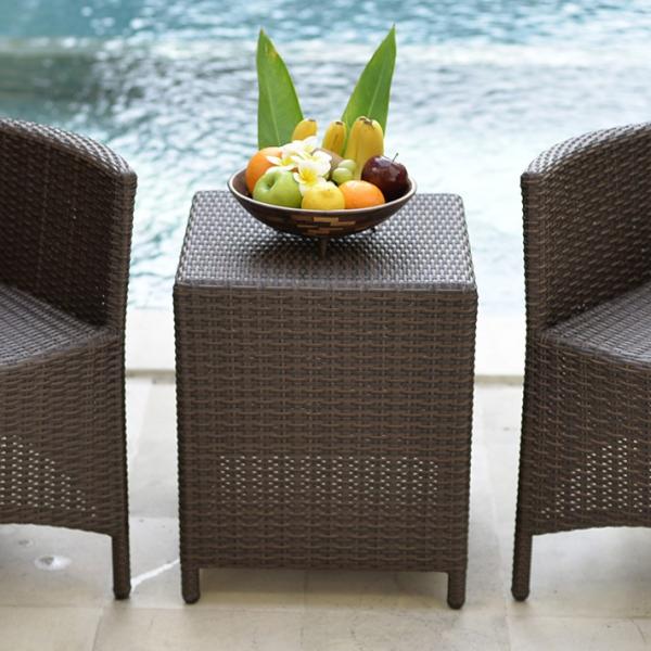 ガーデンテーブル ラタン調 おしゃれ アジアン家具 バリ リゾート インテリア モダン 高級感 サイ...