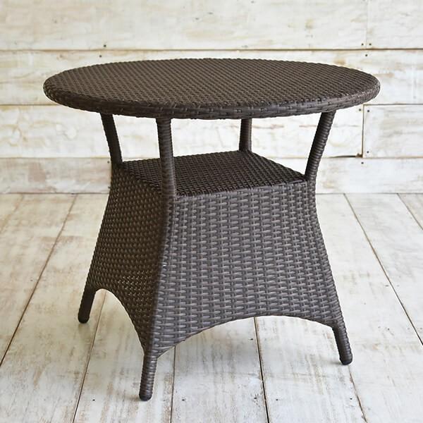 ガーデンテーブル ラタン調 おしゃれ 丸型 70 アジアン家具 バリ リゾート インテリア モダン ...