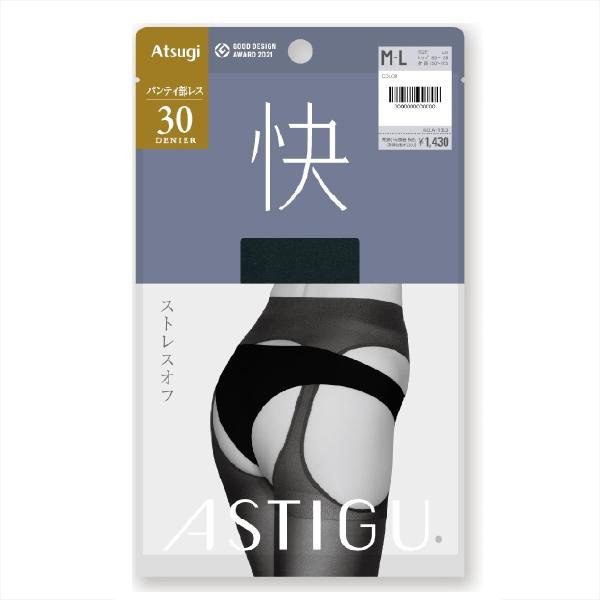 ASTIGU(快)30デニール パンティ部レス サスペンダータイプ シアータイツ (全2色)(M-L...
