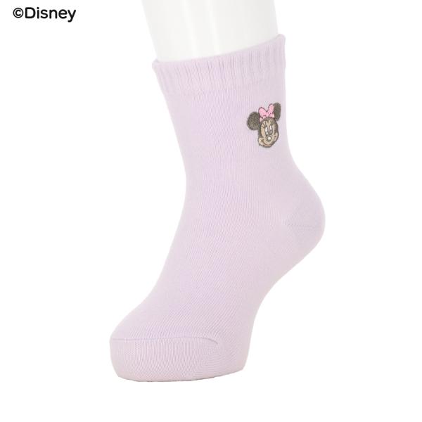 (キッズ13-19cm)ミニーワンポイント刺繍 ソックス 13-19cm クルー丈 子供用 ディズニ...