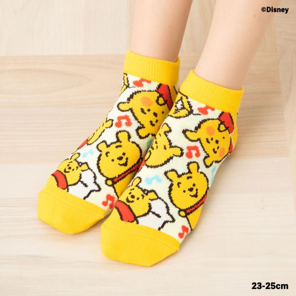 プーさん総柄(Illustration by Kanahei) スニーカー丈ソックス 23-25cm...