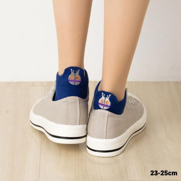 ダダンダン 後ろ刺繍 スニーカー丈ソックス ネイビー 23-25cm レディース 靴下 それいけアン...